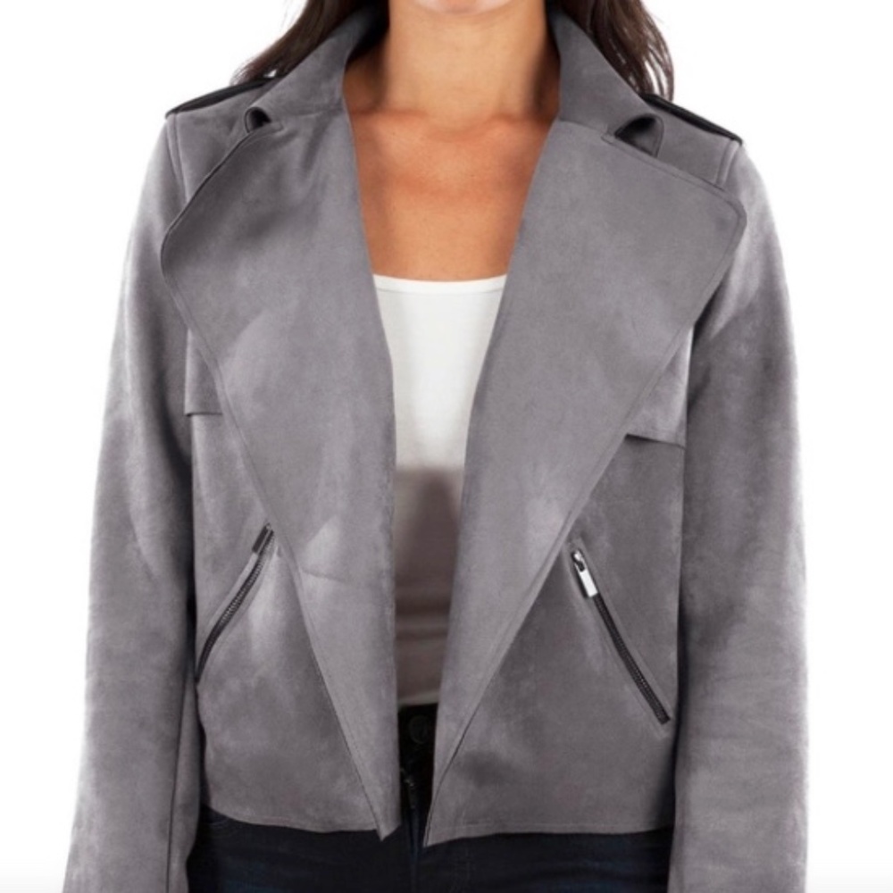 Kut From the Cloth - Jacee Drape Moto Faux Suede Jacket